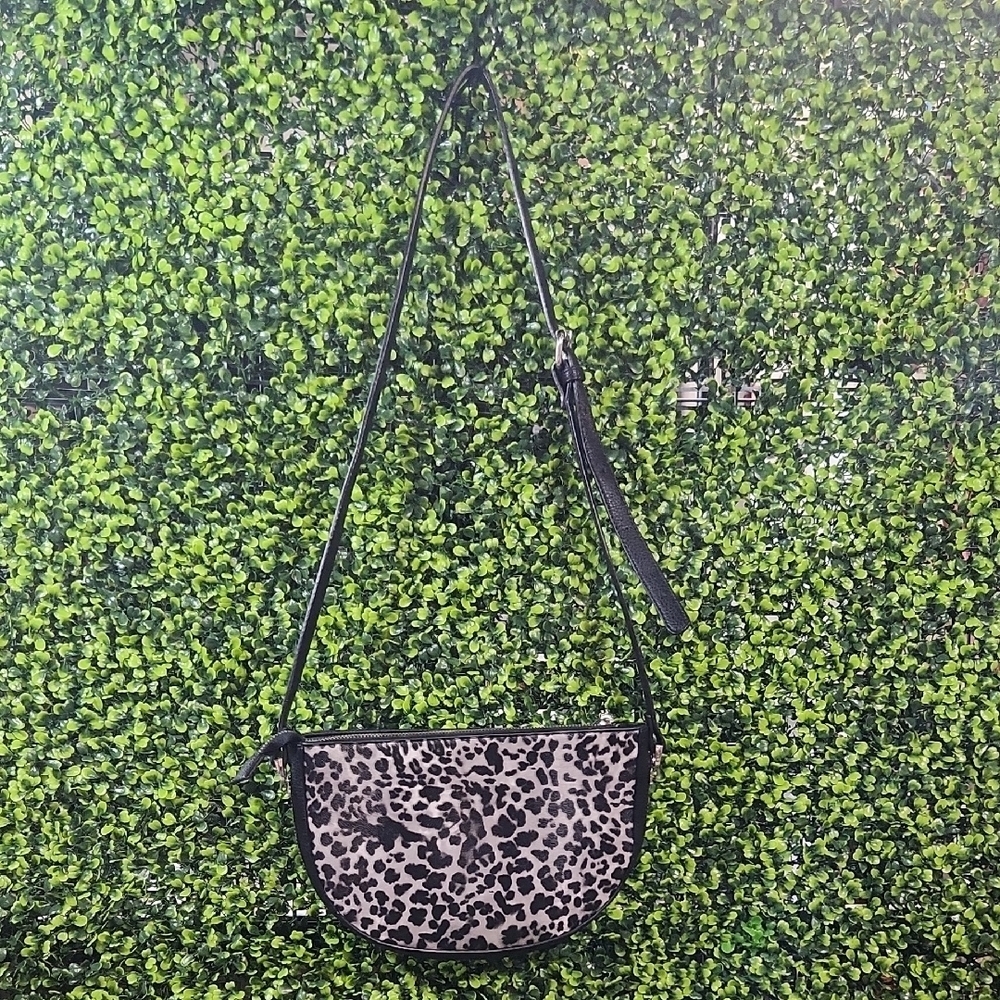 Cheetah Crossbody Bag Brown and Black Crescent Shape